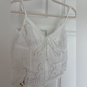Free People White Smocked Camisole